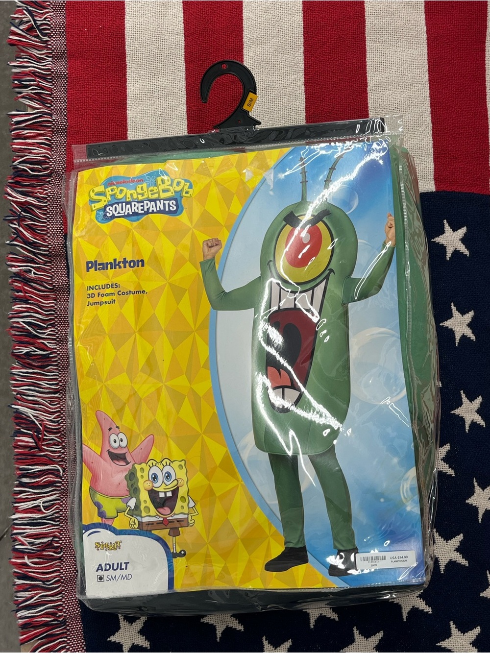 Nickelodeon SpongeBob Plankton Adult Halloween Costume Adult Size Small/Medium